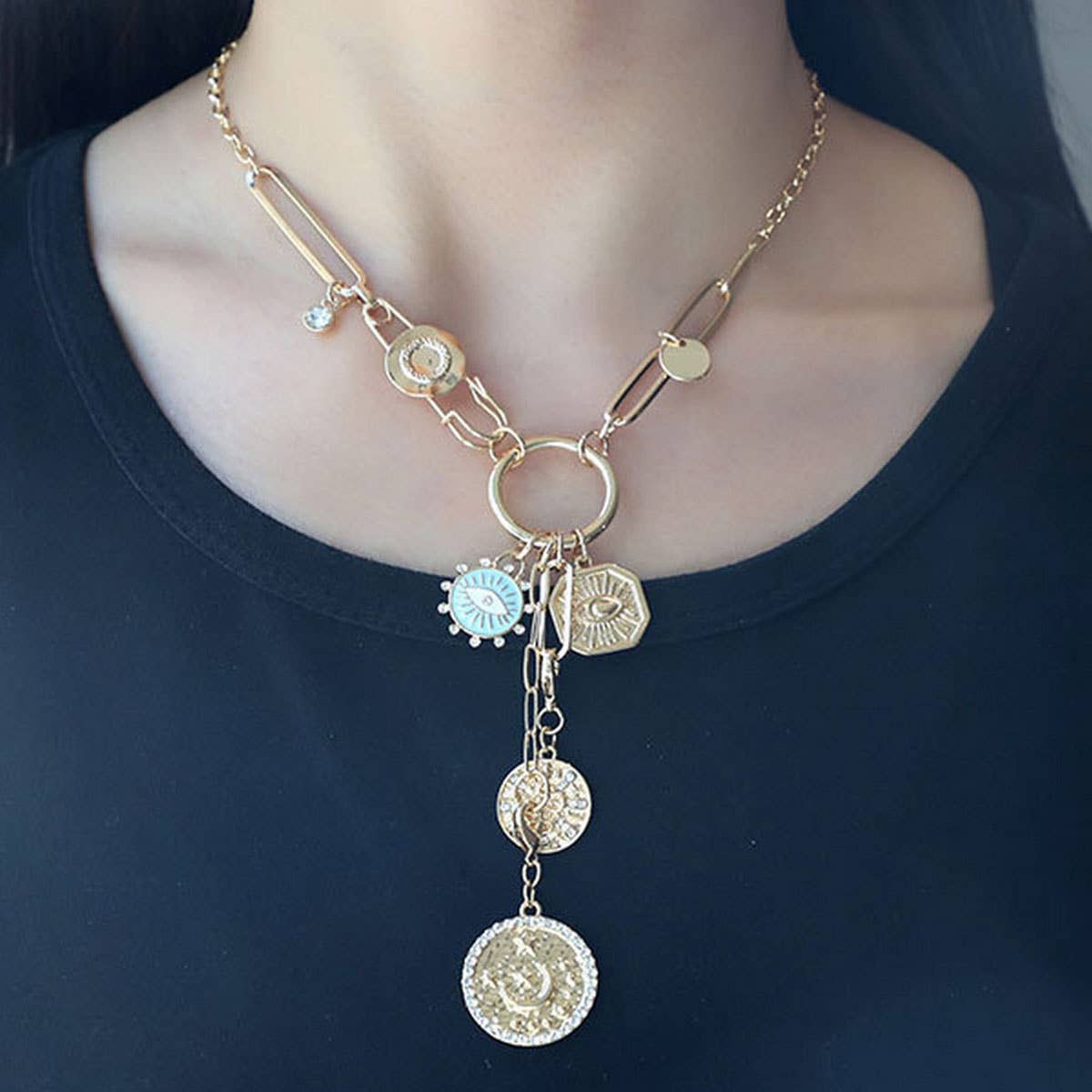 FASHION ORIGINAL DESIGN MULTI PENDANT NECKLACE_CWAJE2830