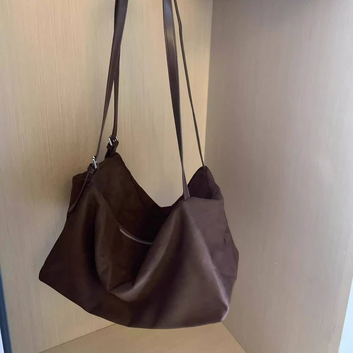 Large Capacity Velvet Double Strap Shoulder Bag_Cwab4113