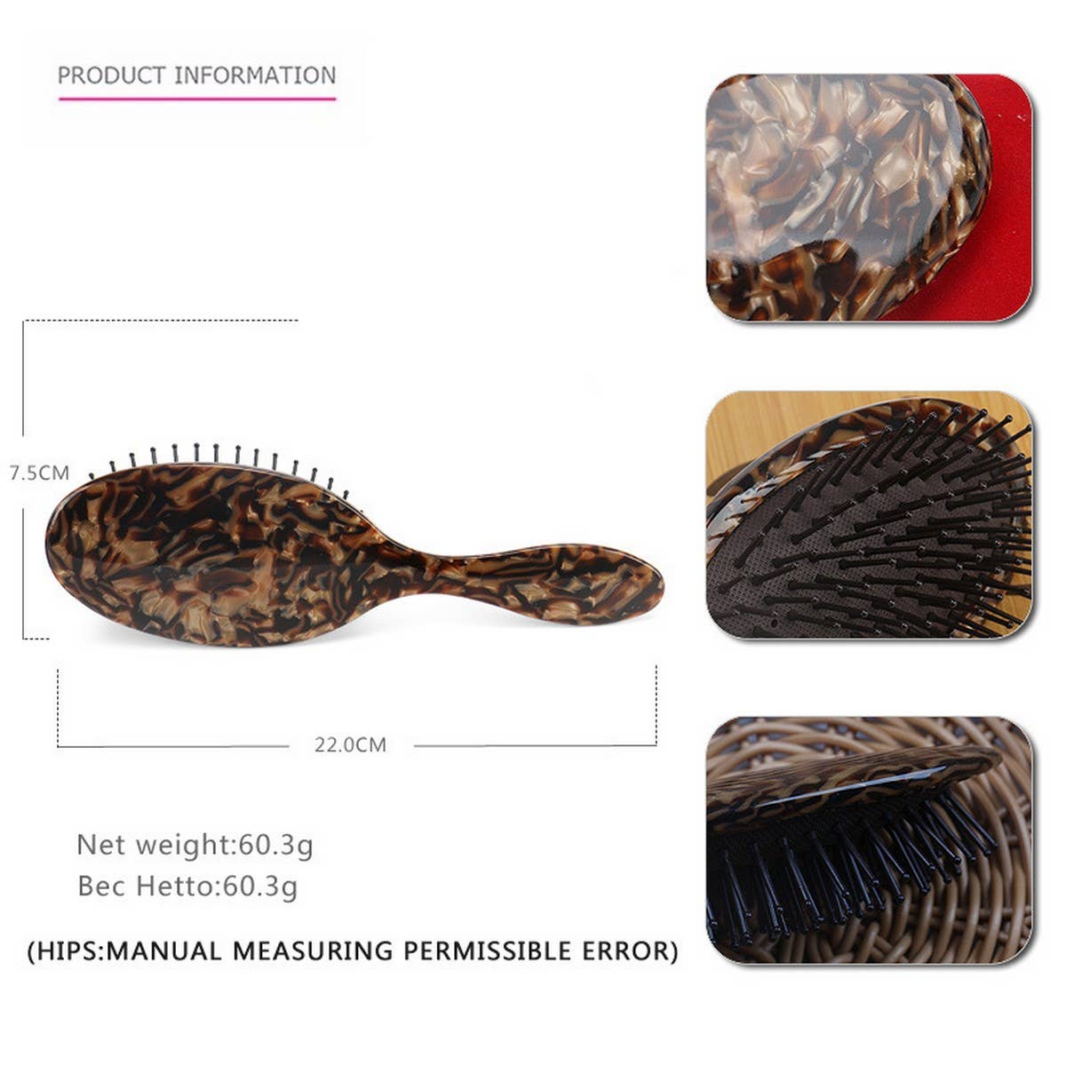 ACETATE AIR CUSHION COMB ANTI STATIC AIR BAG COMB_CWAHA4182