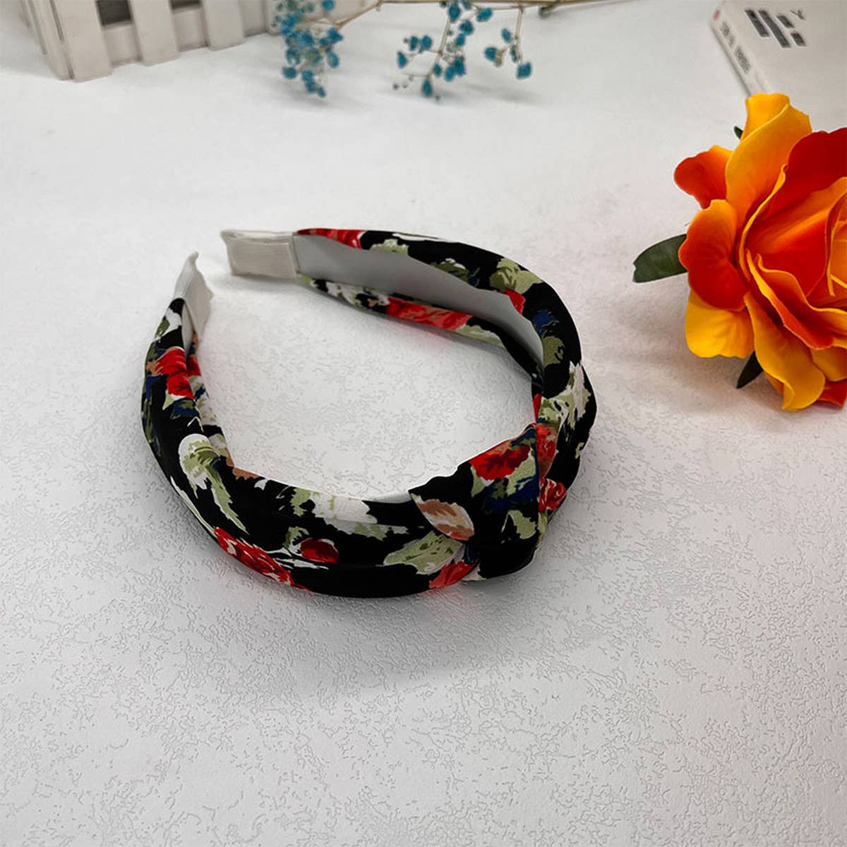 RETRO INK SPLASHED FLOWER HEADBAND_CWAHA2584