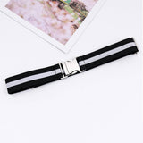 ALLOY BUCKLE ADJUSTABLE ELASTIC BRAIDED BELT_CWABE0676