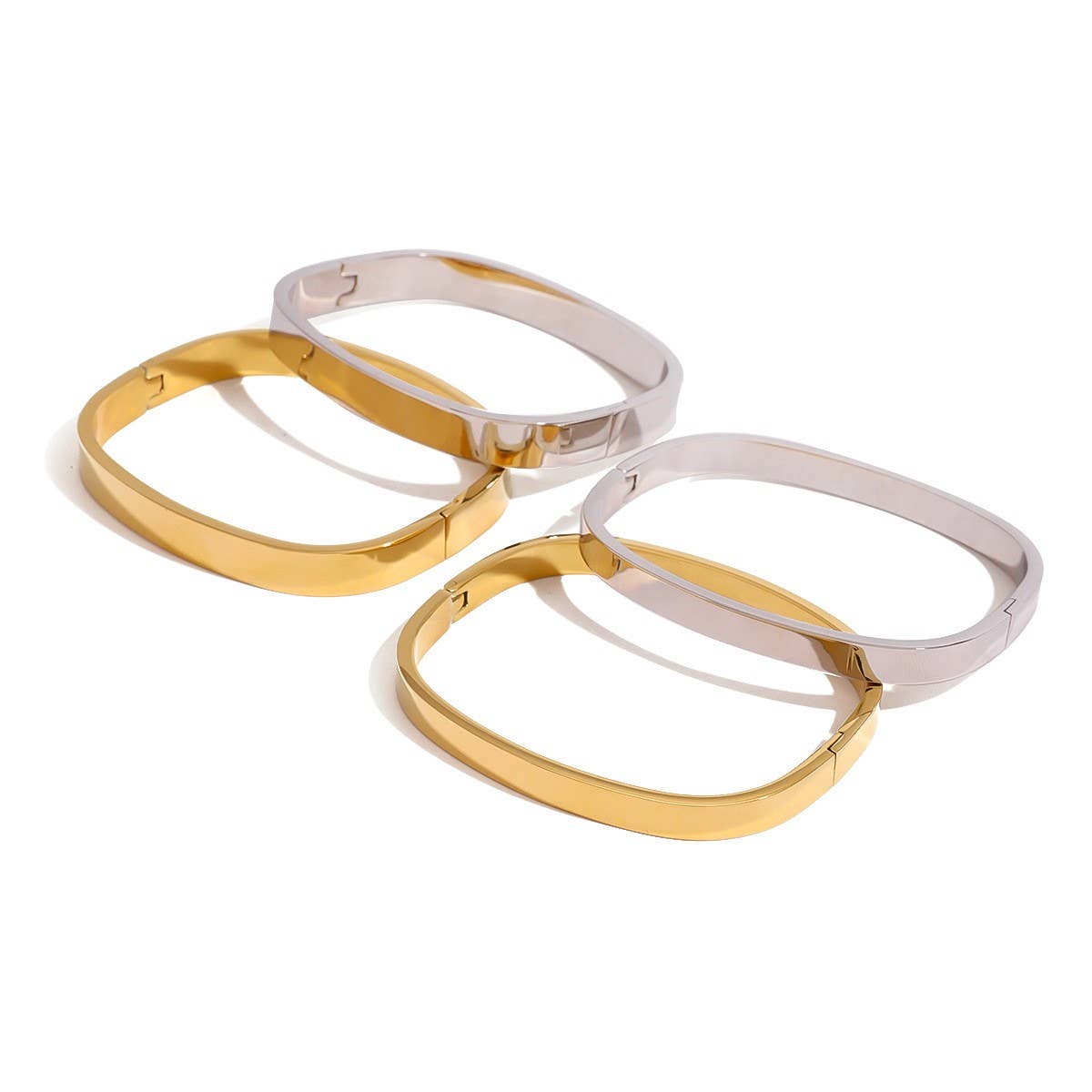 STAINLESS STEEL CURVED CLASP BANGLE SLEEK STYLE_CWAJE4661