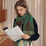 PLAID WINTER SCARF SOFT THICK FRINGE SHAWL 2025_CWASC0168