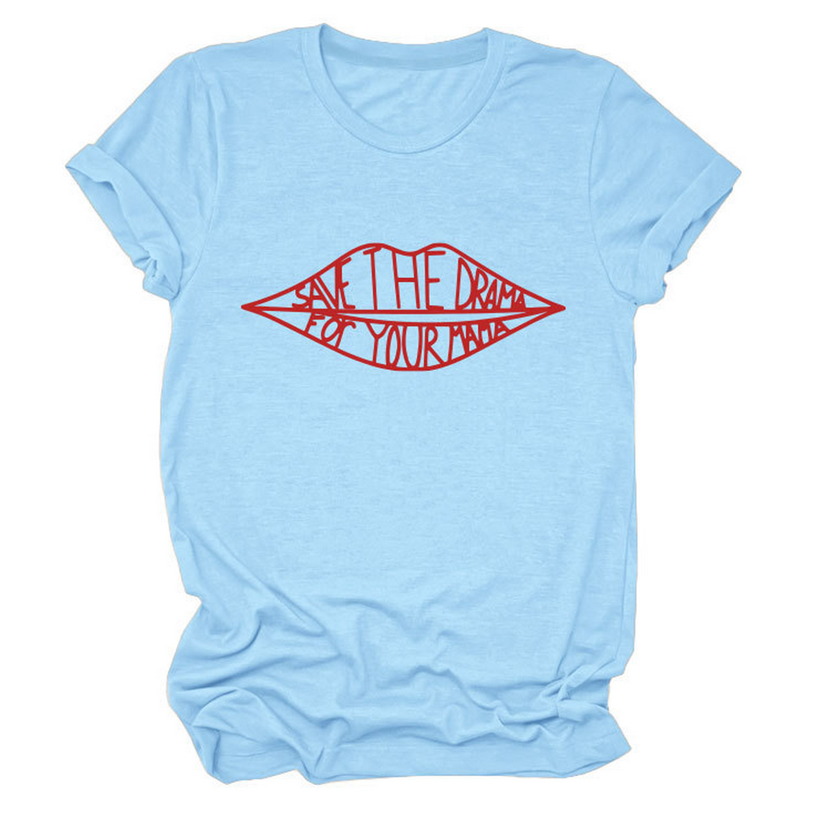 Womens Fashion Slogan Tee Crew Neck Short Sl Ve_Cwttsl0482