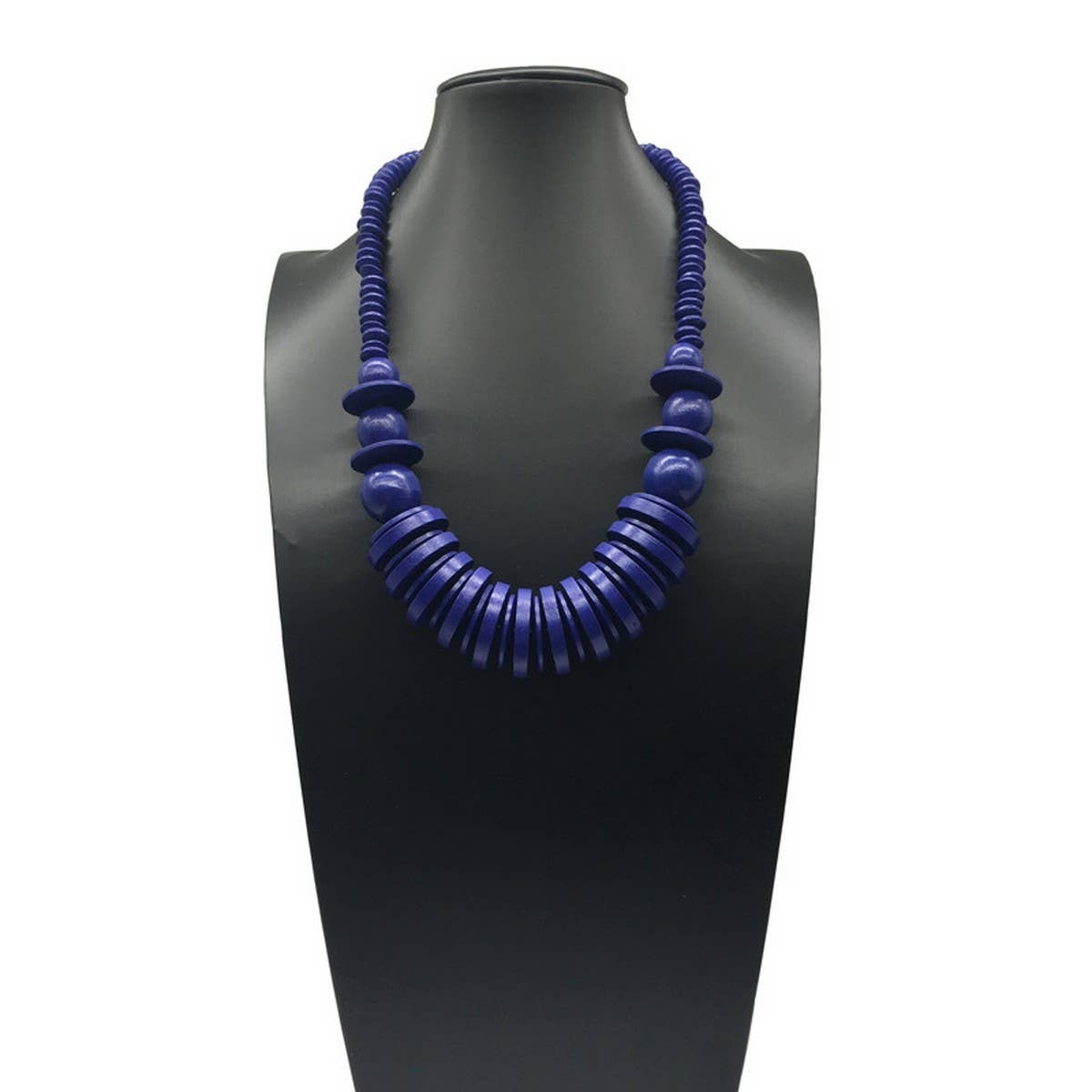 Vintage Single Layer Wooden Bead Necklace_Cwmm4734