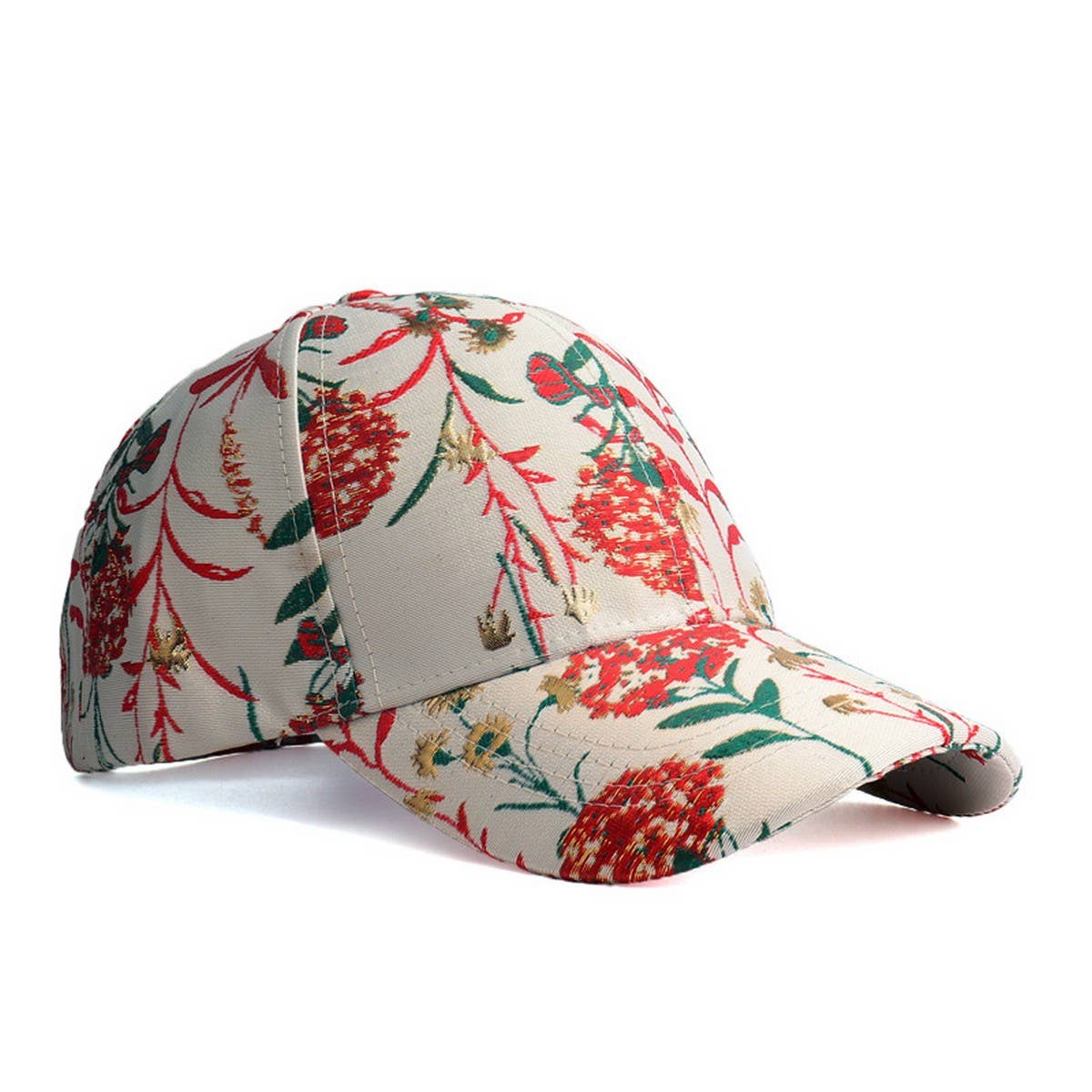 BLUE RED DANDELION JACQUARD BASEBALL CAP SUN HAT_CWAH0991