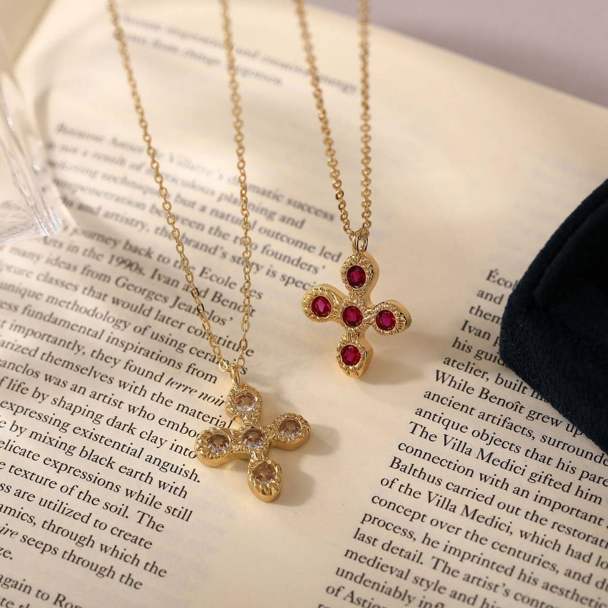 HALLOWEEN CREATIVE CROSS PENDANT NECKLACE_CWMM5339