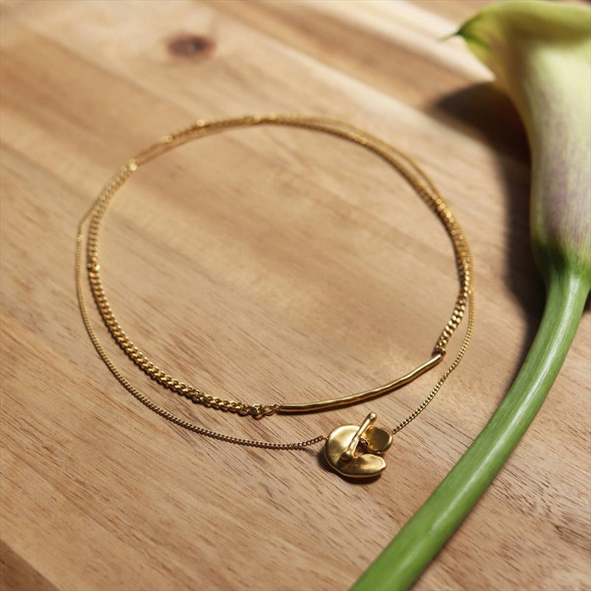 RETRO NICHE DESIGN DOUBLE LAYER NECKLACE_CWAJE2133