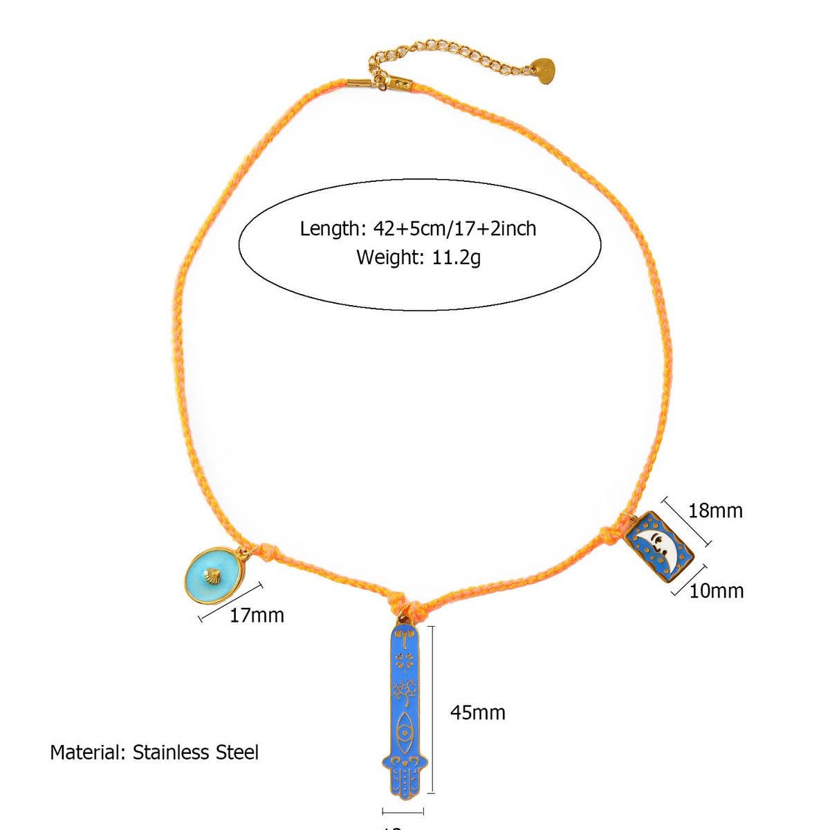 COLORFUL ROPE NECKLACE WITH BUTTERFLY CHARM_CWMM8805