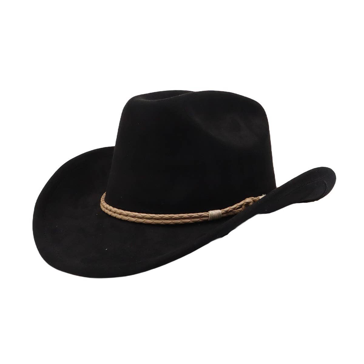 Western Ethnic Suede Cowboy Jazz Fedora Hat_Cwah04504