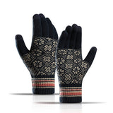 Womens Knit Gloves Jacquard Fleece Touchscreen_Cwmm1486