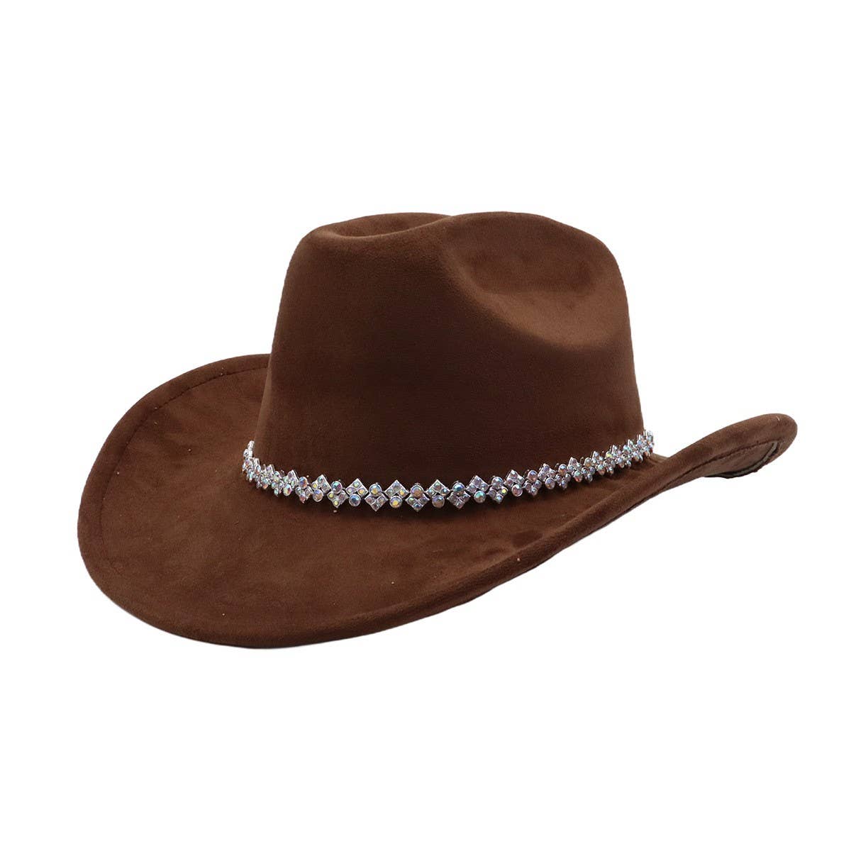 Unisex Suede Western Cowboy Jazz Fedora Hat_Cwah04422