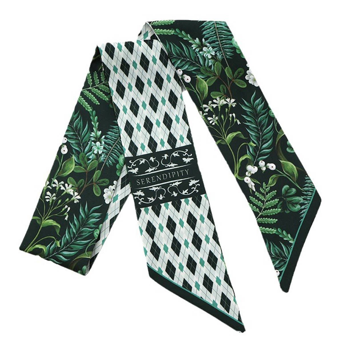 FRUIT PRINT TWILLY SCARF HAIR TIE BAG RIBBON_CWASC0431