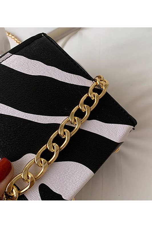 Chain Small Square Box Bucket Makeup Bag_Cwab347