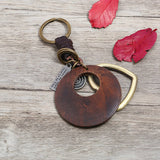 NEW RETRO STYLE LOG HEART PENDANT KEYCHAIN_CWMM4774