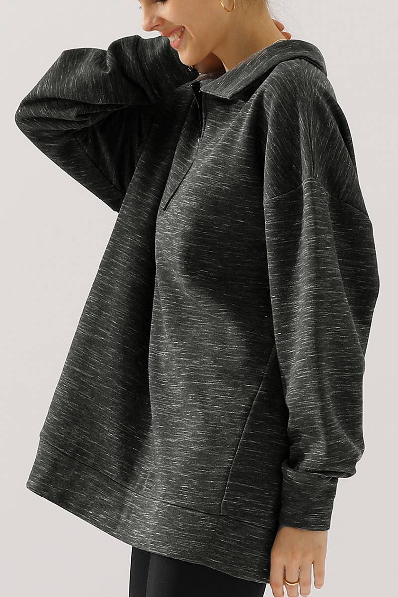 Women Solid Zipper Collar Shirt_Cwohol420