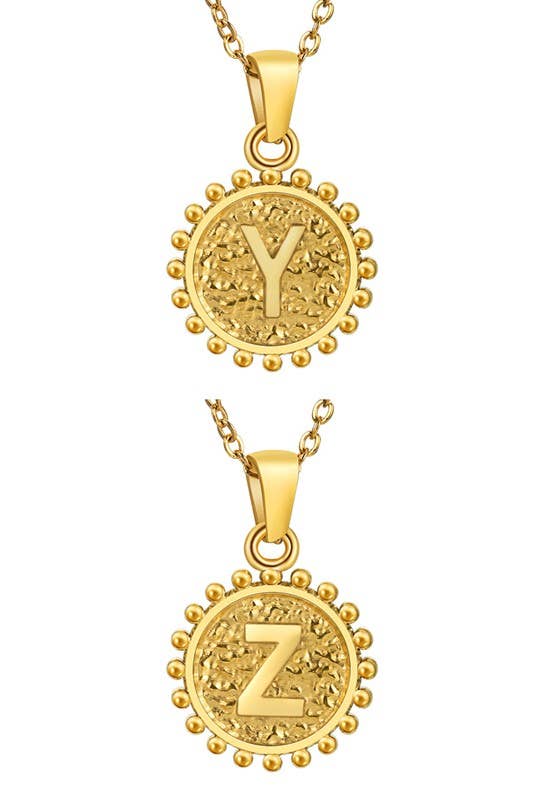 ROUND ALPHABET INITIAL PENDANT NECKLACE_CWAJE107