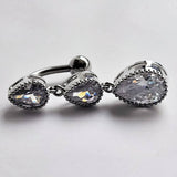 Teardrop Zircon Belly Button Ring For Women_Cwmm9455