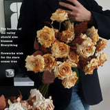 Vintage Faux Wilted Rose Bouquet With Ink Stains_Cwmm6513