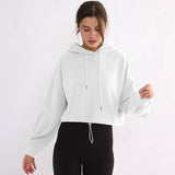 Waffle Rope Short Pullover Hoodie Sports Hoodie