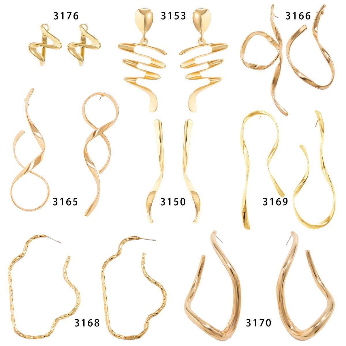 NICHE VERSATILE TEMPERAMENT ASYMMETRICAL EARRINGS_CWAJE1913