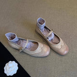 LEATHER MARY JANE FLATS WITH STRAP FOR WOMEN_CWSHF0094