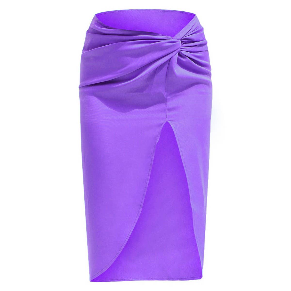 IRREGULAR SOLID COLOR SATIN HIP LENGTH SKIRT_CWBSS0389