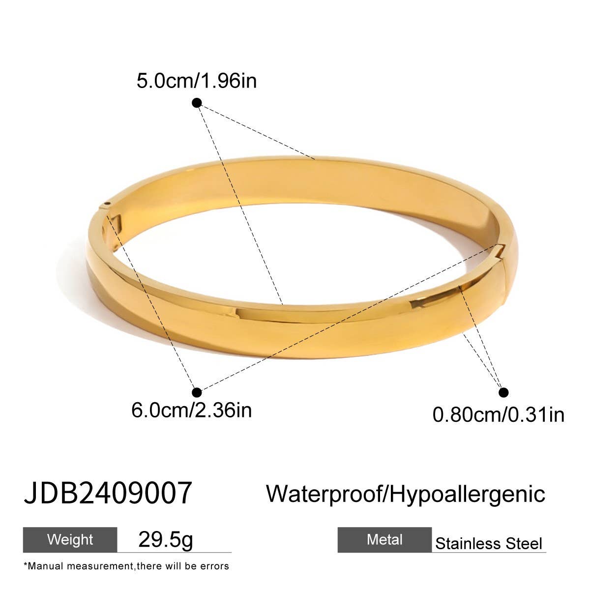 STAINLESS STEEL CURVED CLASP BANGLE SLEEK STYLE_CWAJE4661