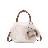 FAUX RABBIT FUR FLUFFY HANDBAG WOMEN SHOULDER BAG_CUAB00570