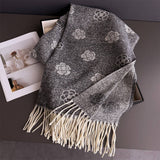 Elegant Camellia Cashmere Feel Tassel Scarf Wrap_Cwasc03244
