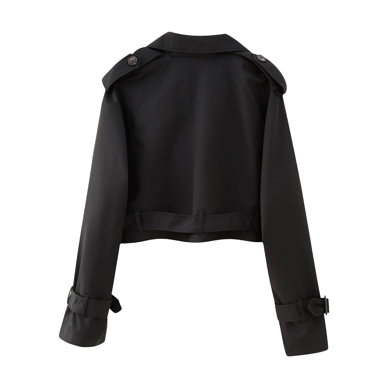 With Belt Long Sleeve Short Casual Trench Coat