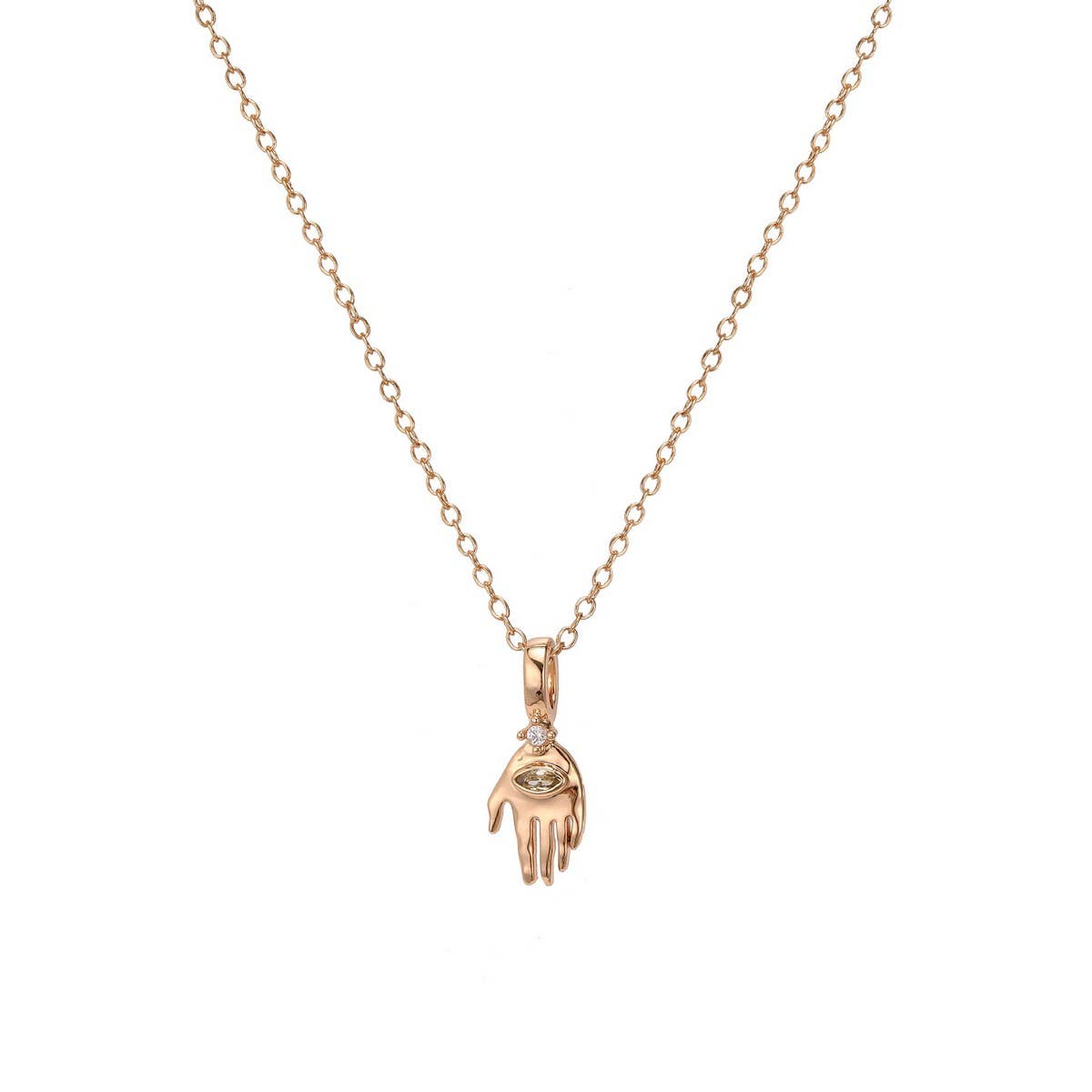 FASHION EVIL EYE PENDANT PALM EYE ZIRCON NECKLACE_CWMM5548