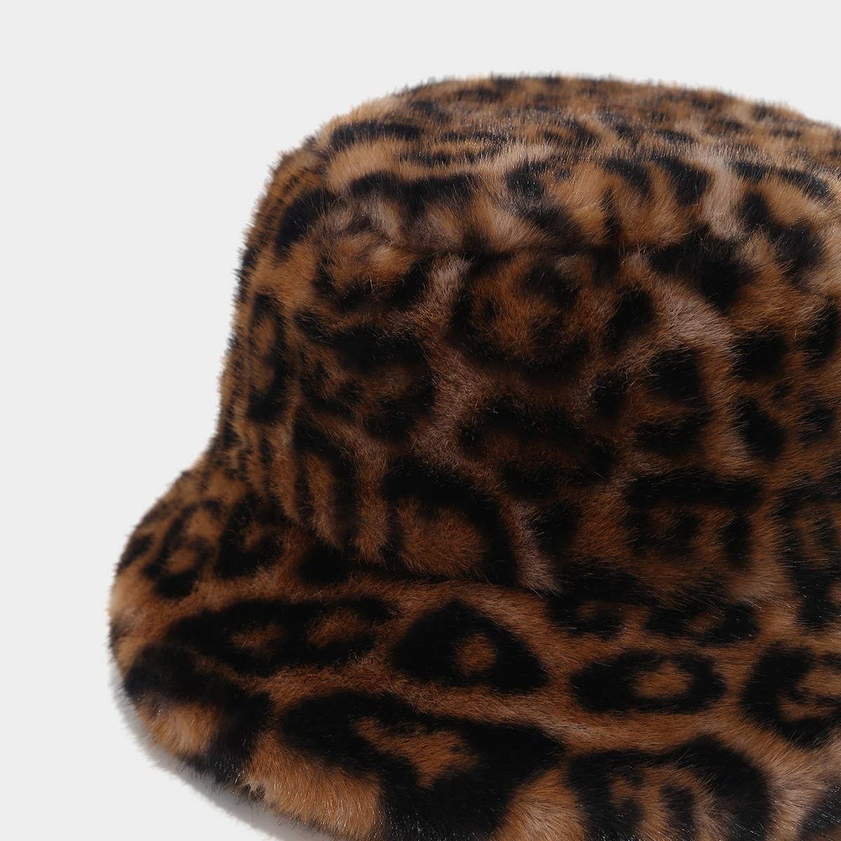 Women¡¯S Leopard Print Plush Bucket Hat Winter_Cwah04784