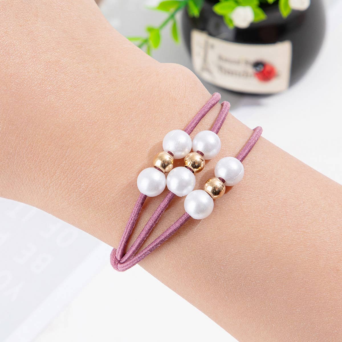 SIMPLE AND FASHIONABLE PEARL HAIR TIE_CWAHA0874