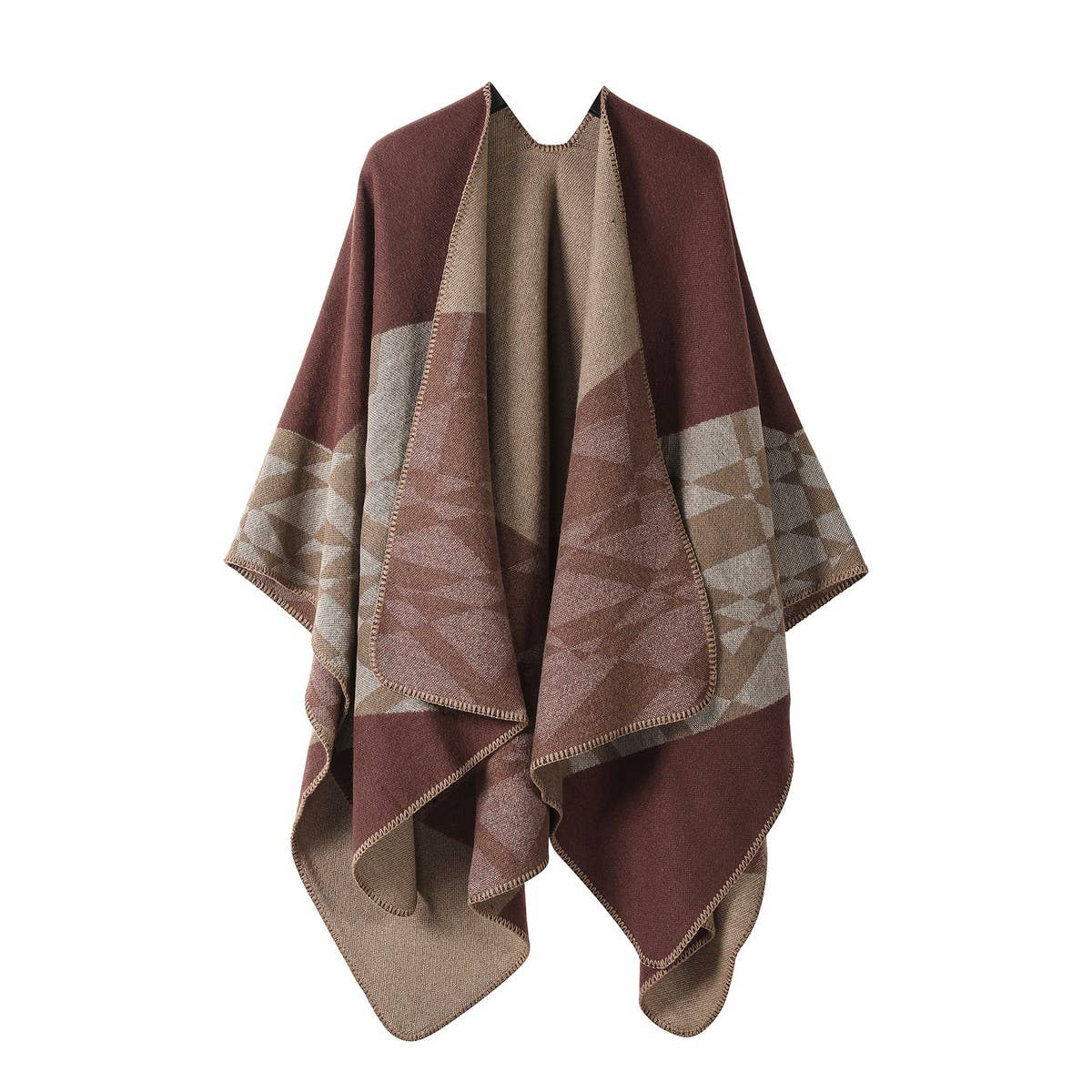 CAPE JACQUARD KNITTED SCARF WARM SHAWL_CWASC2250