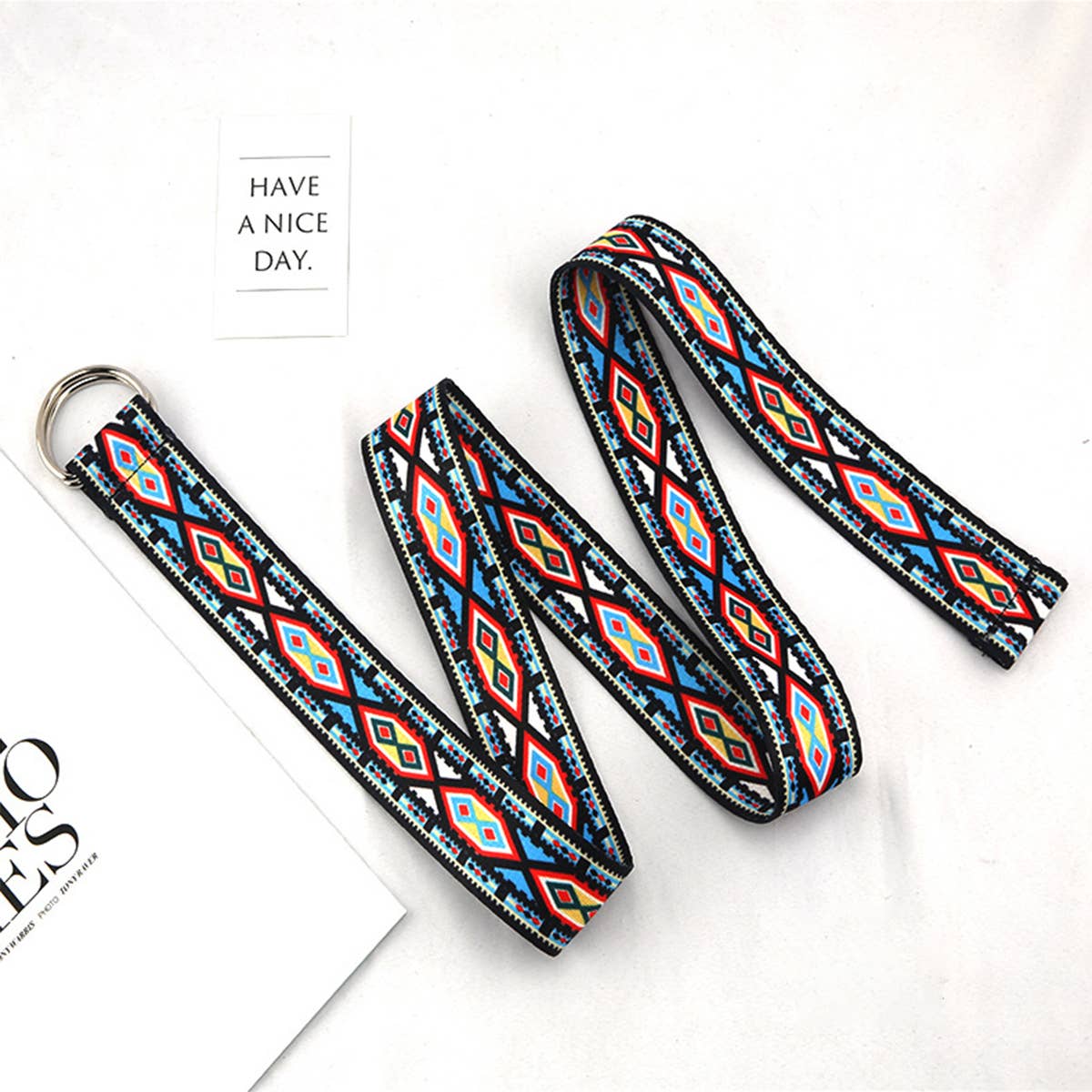 Cwabe0951_Double Buckle Canvas Casual Belt