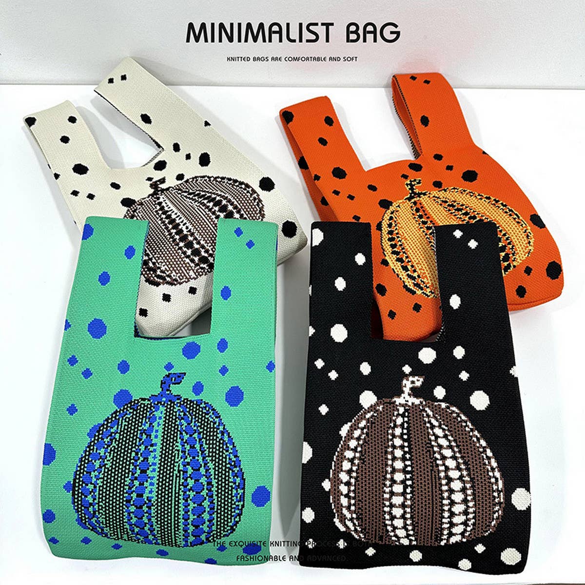 Women Pumpkin Knitted Shoulder Handbag_Cwab1502