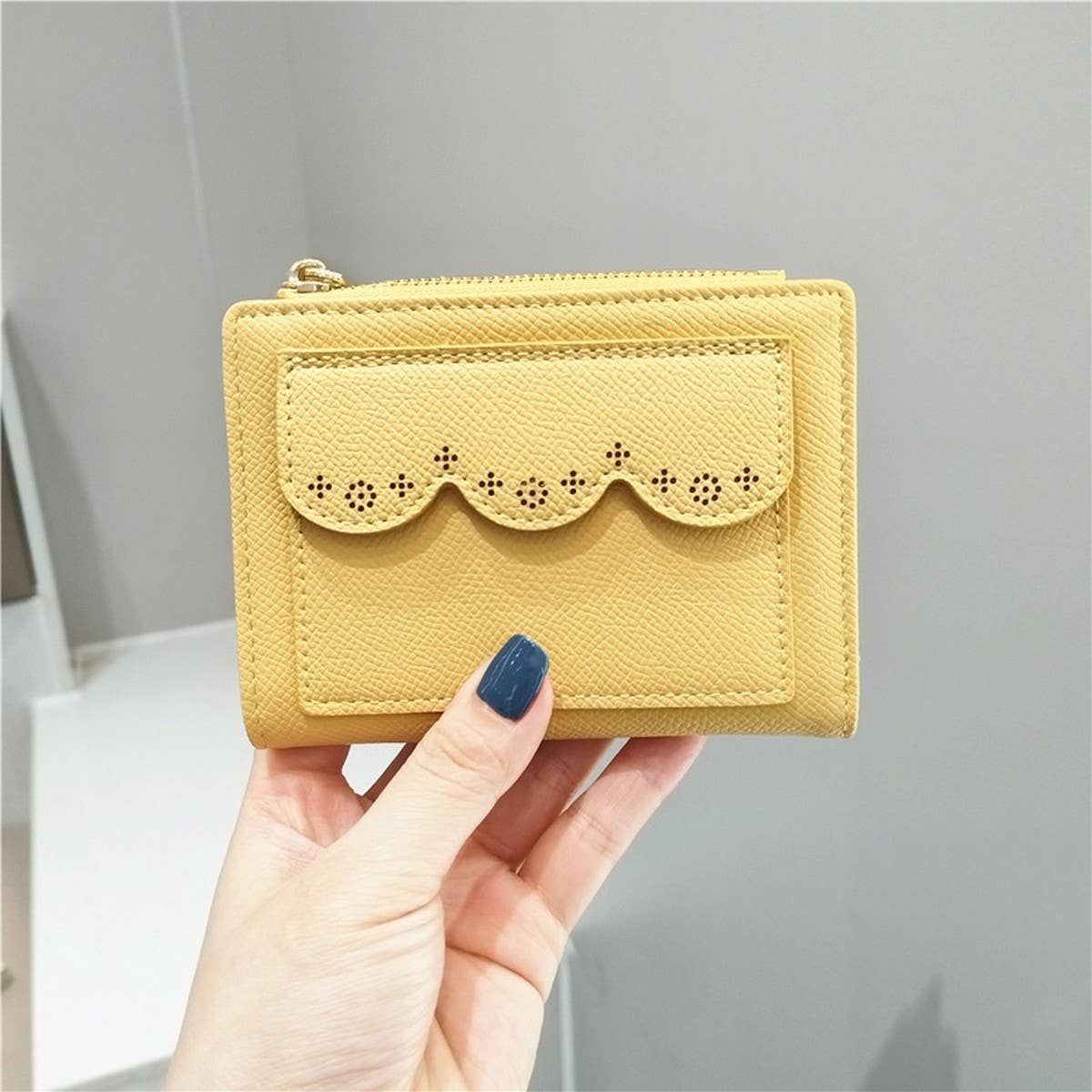SIMPLE SOLID COLOR LACE HOLLOW WALLET_CWAB2564