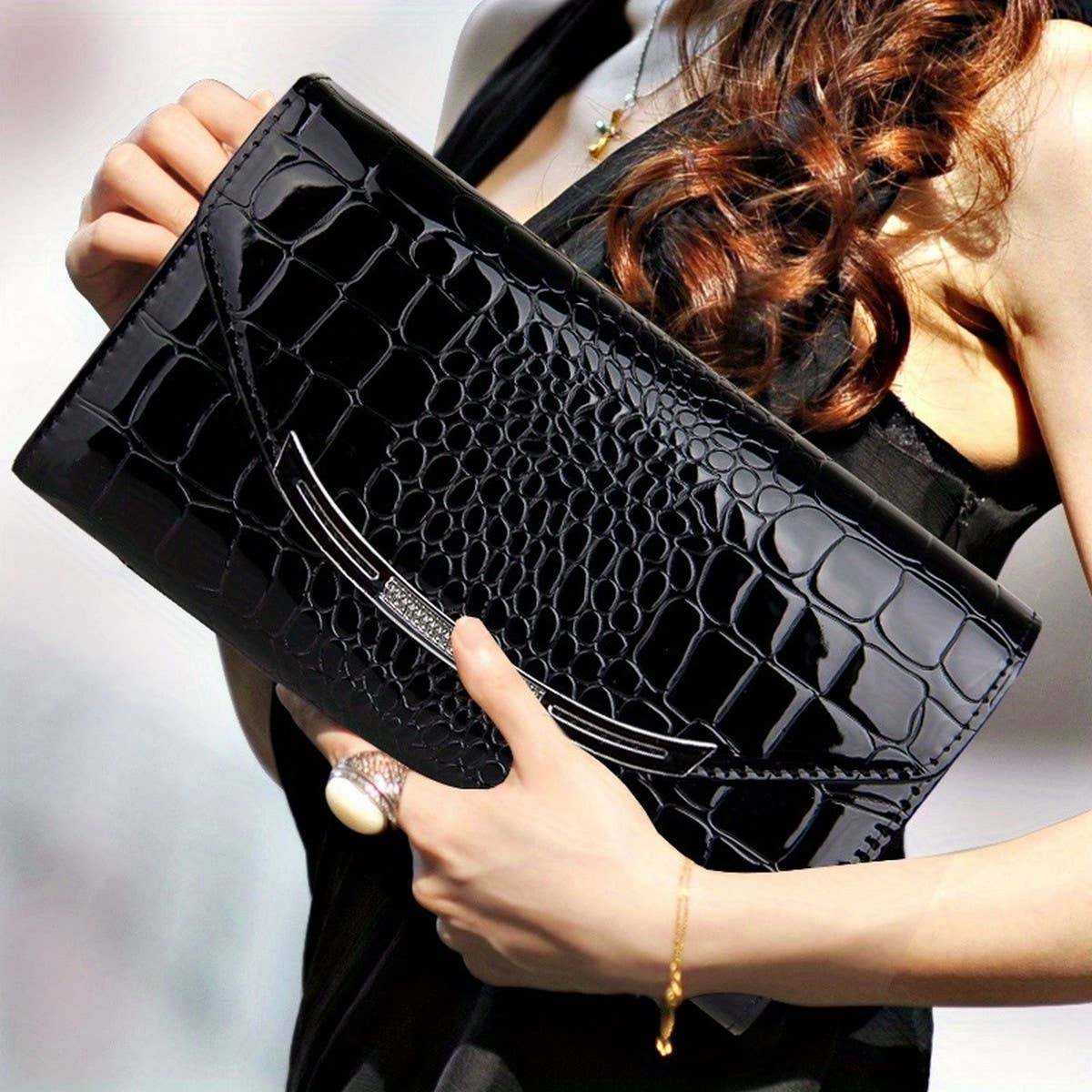 2024 NEW LARGE CAPACITY CROCODILE PATTERN CLUTCH_CWAB2621