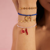 ORIGINAL NATURAL STONE BRACELET WITHSUNFLOWERCHARM_CWAJE4593