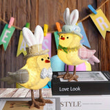 EASTER COUPLE LIGHTED YELLOW HOODED BIRD ORNAMENTS_CWMM3486