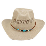 OUTDOOR BREATHABLE WESTERN COWBOY STRAW HAT_CWAH1193