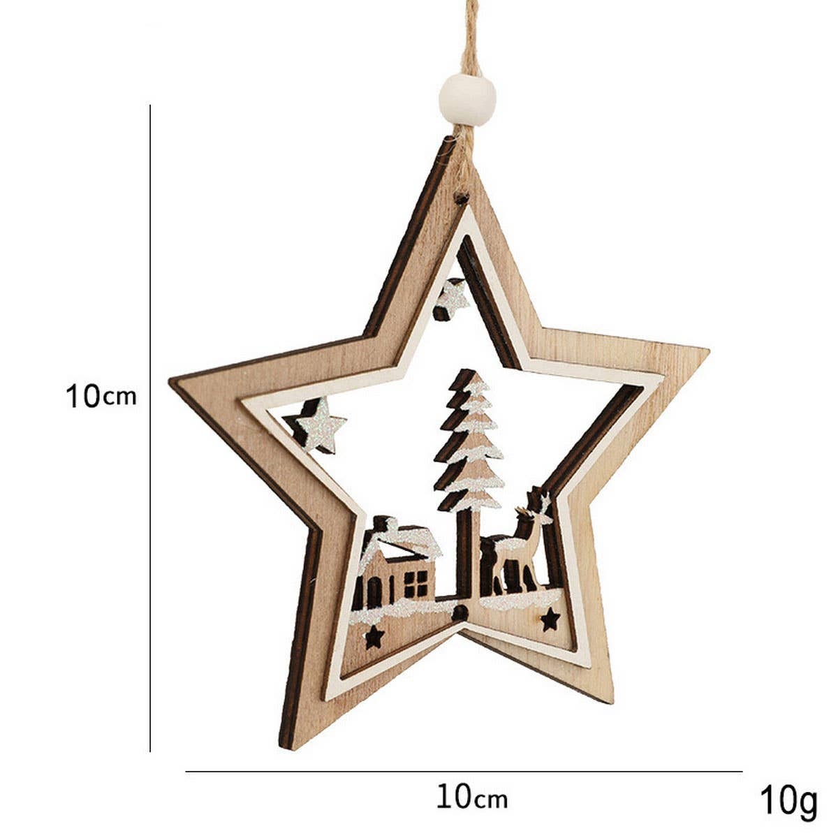 Wooden Hollow Reindeer Tree Hanging Decoration_Cwmm9753