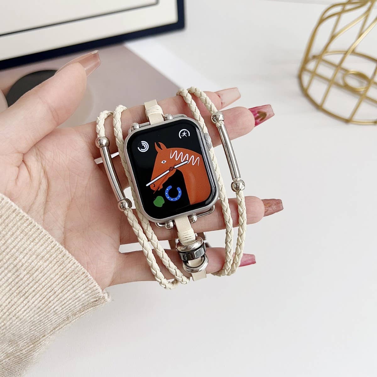 Bohemian Style Iwatch9 Genuine Leatherven Strap_Cwww0067