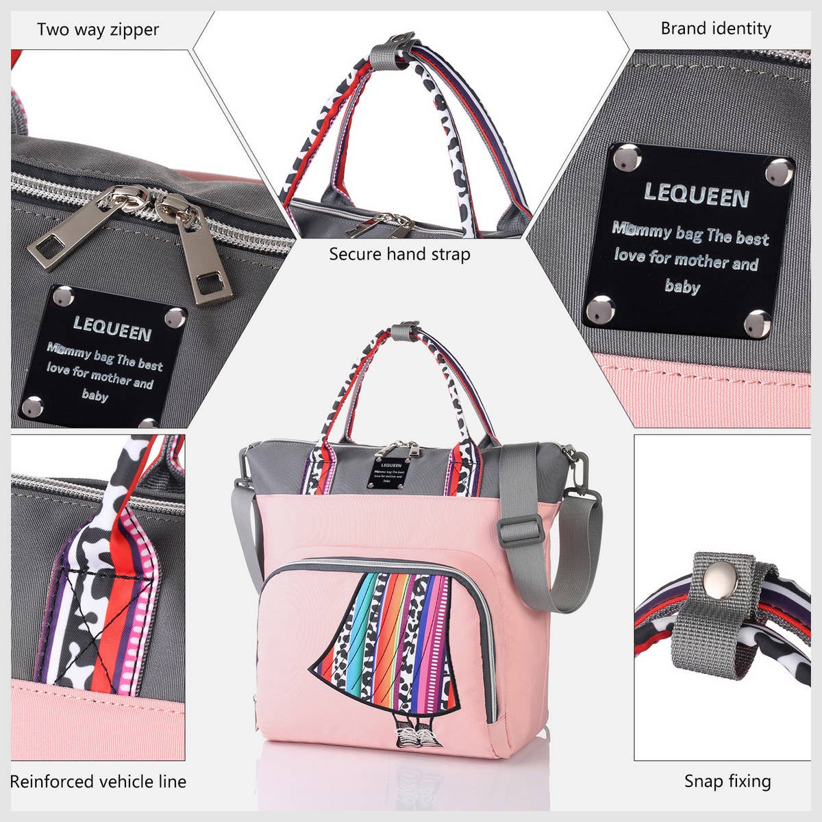 MOTHER AND BABY BAG LIGHTWEIGHT SHOULDER HANDBAG_CWAB2238