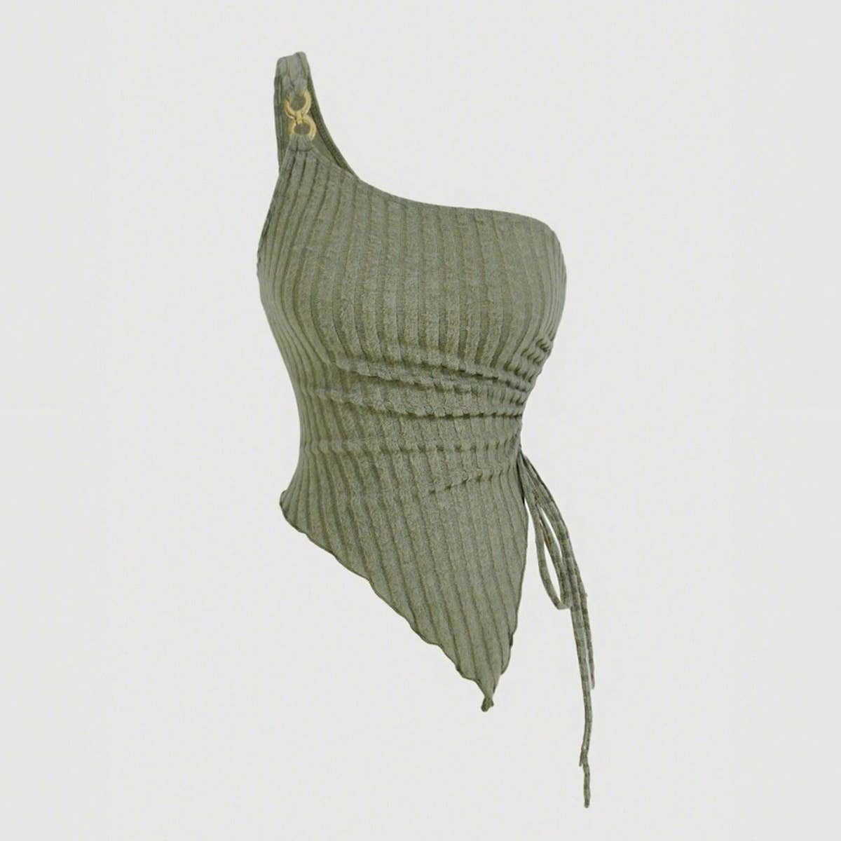 Womens Sexy One-Shoulder Fitted Tank Top