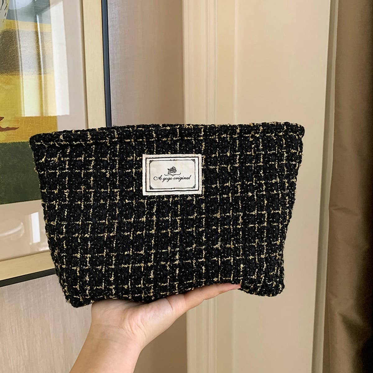 Plaid Makeup Baglarge Travel Canvas Hand Washpouch_Cuab00730