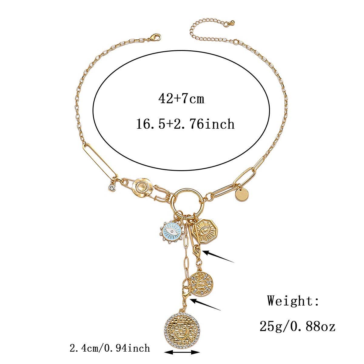 FASHION ORIGINAL DESIGN MULTI PENDANT NECKLACE_CWAJE2830