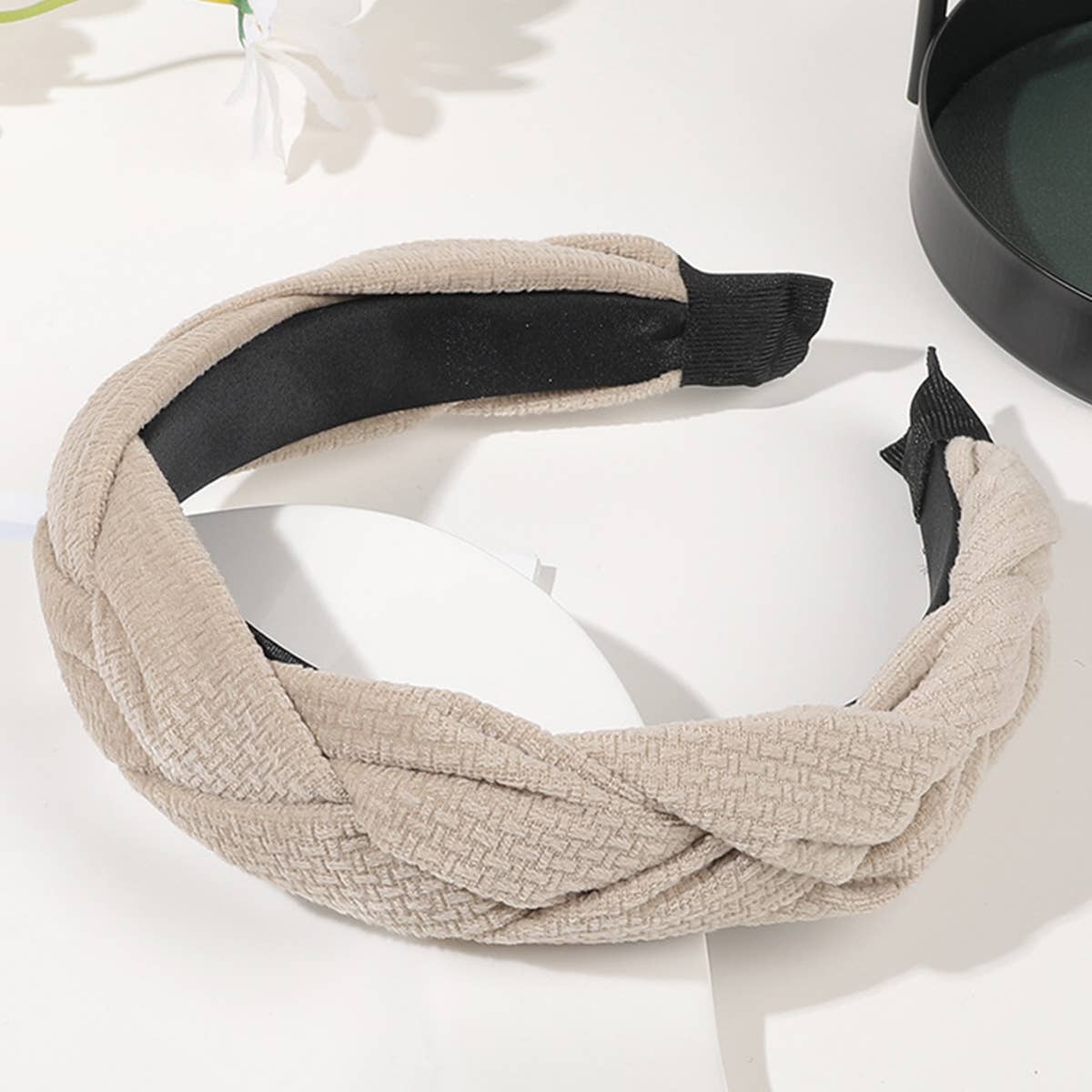 4PCS COLOR BLOCK WEAVE DETAIL HEADBAND_CWAHA0236