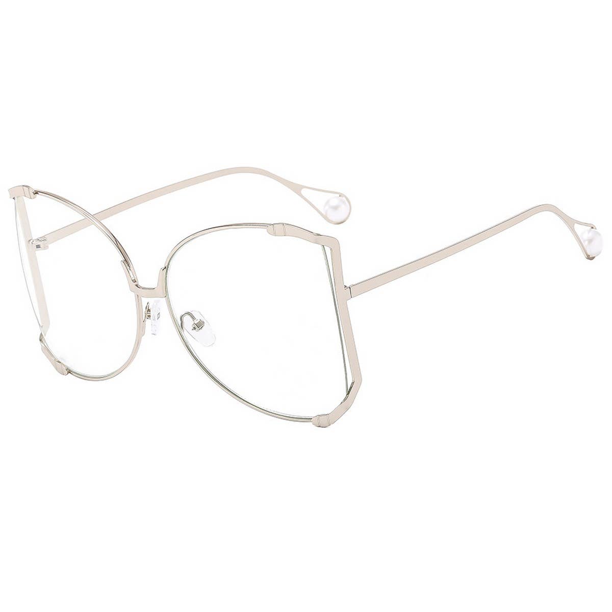 RUNWAY OVERSIZED SUNGLASSES WITH GEM ARMS_CWASG1181